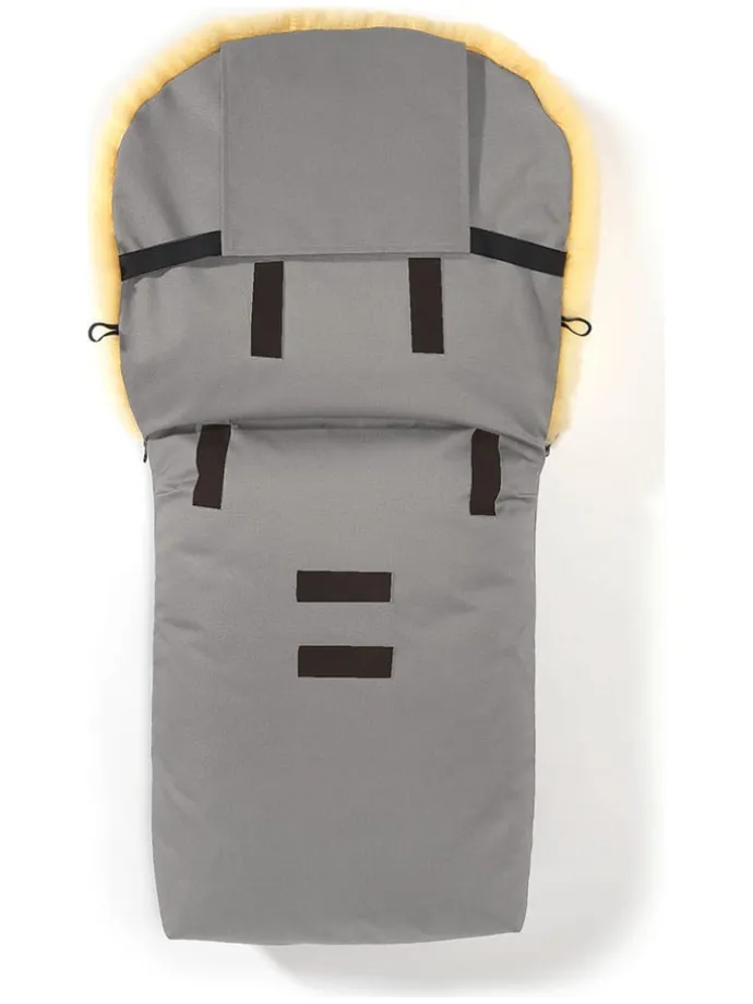 Lammfell-Fußsack "Putzi" in Grau - (L)90 x (B)34 cm