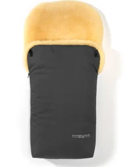 Lammfell-Fußsack "Putzi" in Grau - (L)90 x (B)34 cm