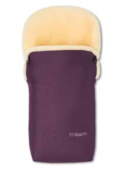 Lammfell-Fußsack "Putzi" in Lila - (L)90 x (B)34