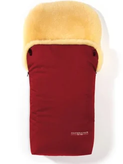 Lammfell-Fußsack "Putzi" in Rot - (L)90 x (B)35 cm