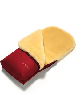 Lammfell-Fußsack "Putzi" in Rot - (L)90 x (B)35 cm