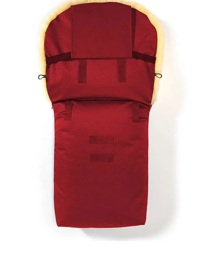 Lammfell-Fußsack "Putzi" in Rot - (L)90 x (B)35 cm