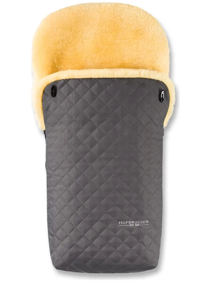 Lammfell-Fußsack "Putzi Limited Edition" in Grau - (L)90 x (B)34 cm