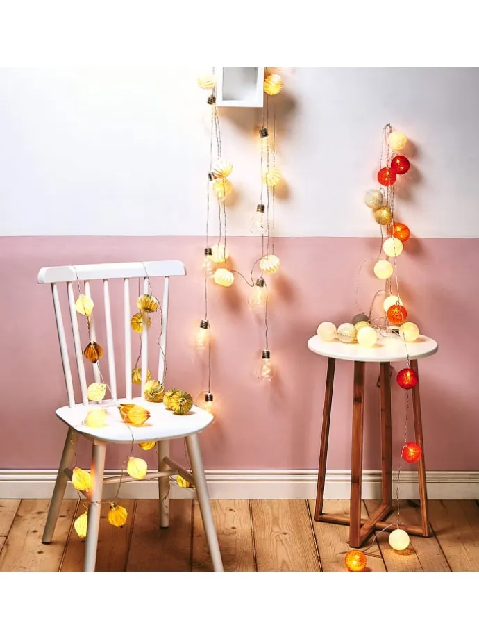Lampions-Lichterkette HANAMI LED 6er-Set in Grau