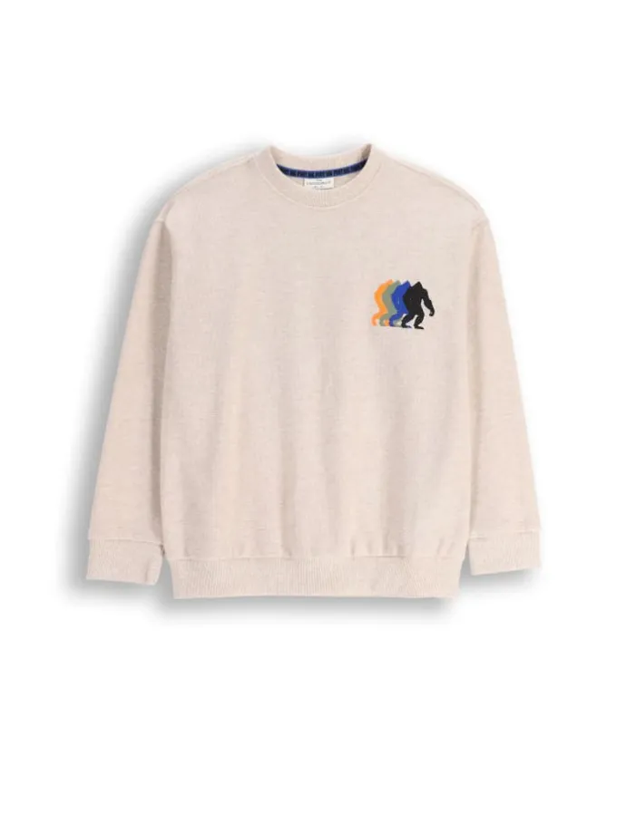 Langarmshirt aus Baumwolle in beige