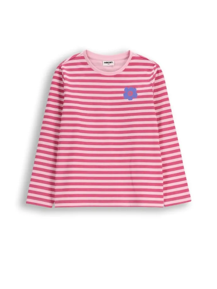 Langarmshirt aus Baumwolle in rosa