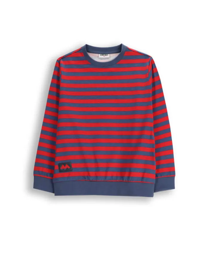 Langarmshirt aus Baumwolle in dunkelblau