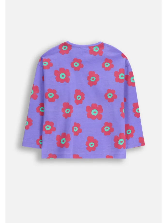 Langarmshirt aus Baumwolle in violett