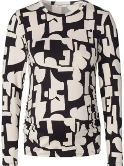 Langarmshirt Eura in Monochrome All Over Print