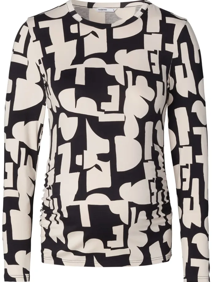 Langarmshirt Eura in Monochrome All Over Print