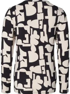 Langarmshirt Eura in Monochrome All Over Print