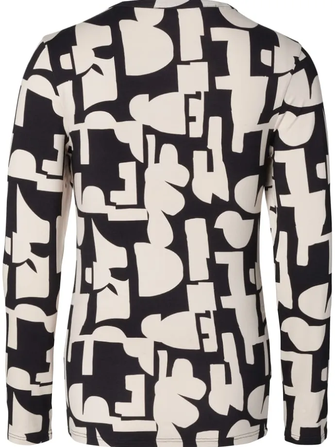 Langarmshirt Eura in Monochrome All Over Print