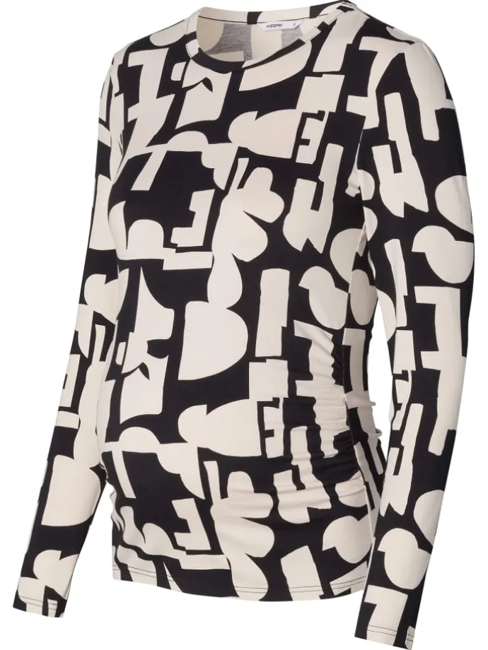 Langarmshirt Eura in Monochrome All Over Print
