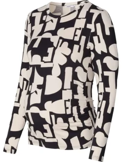 Langarmshirt Eura in Monochrome All Over Print