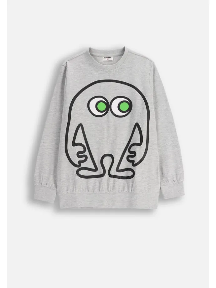 Langarmshirt in grau