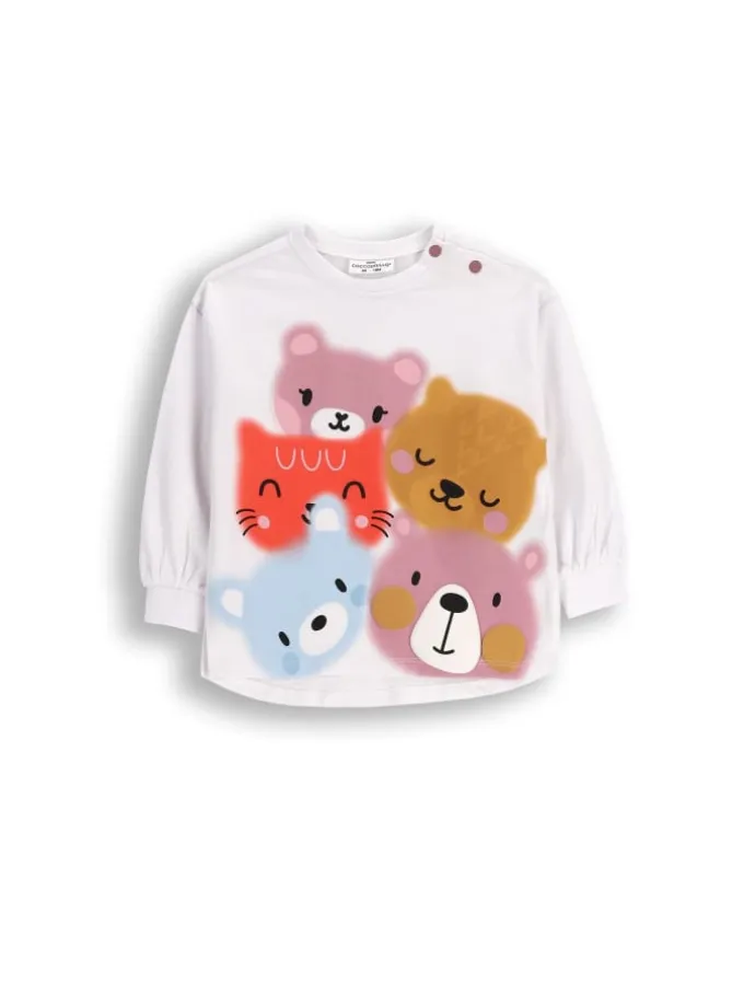 Langarmshirt in weiß