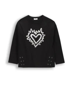 Langarm-T-Shirt in schwarz