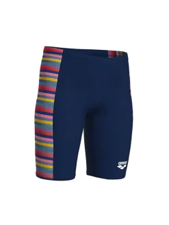 Lange Badehose in Dunkelblau/ Bunt