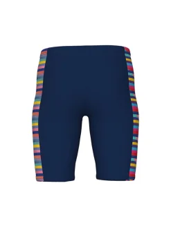 Lange Badehose in Dunkelblau/ Bunt