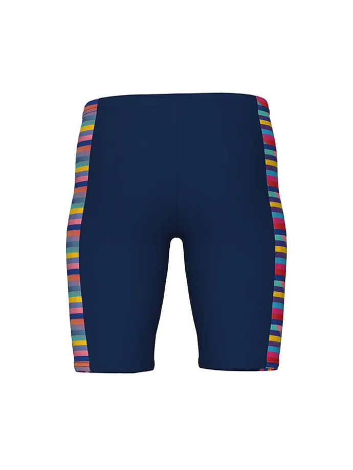 Lange Badehose in Dunkelblau/ Bunt