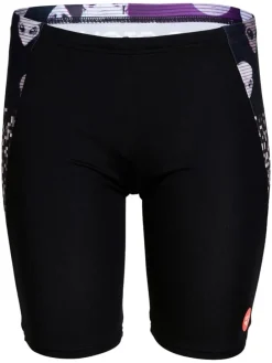Lange Badehose in Schwarz/ Lila