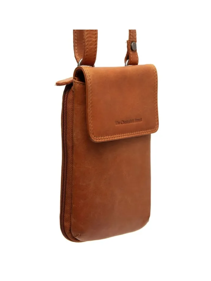 Langley Handytasche Leder 11 cm in cognac