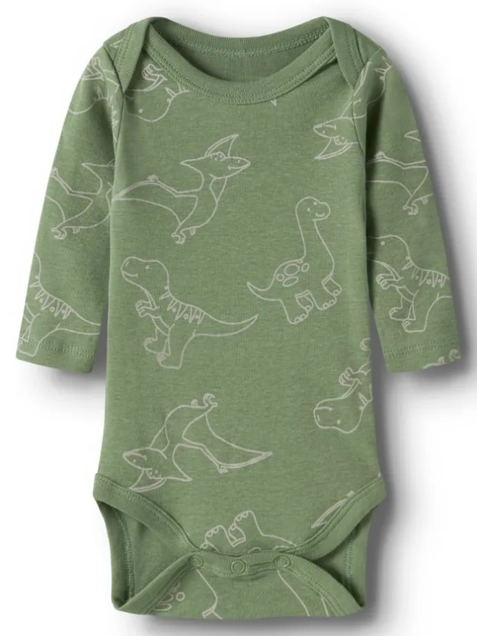 Langärmeliger Body in Olive Night