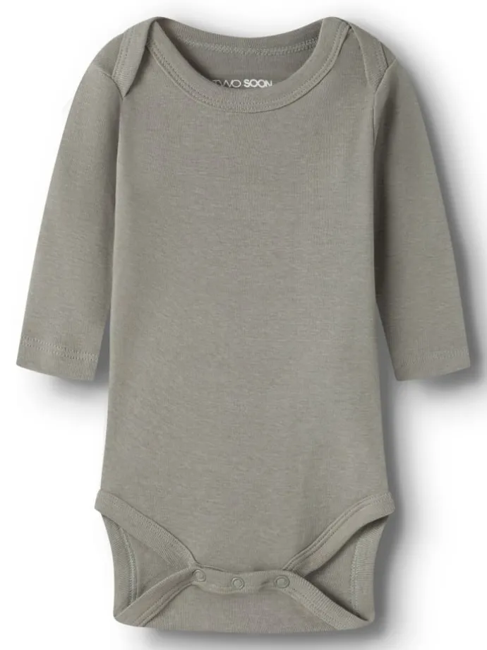Langärmeliger Body in Olive Night