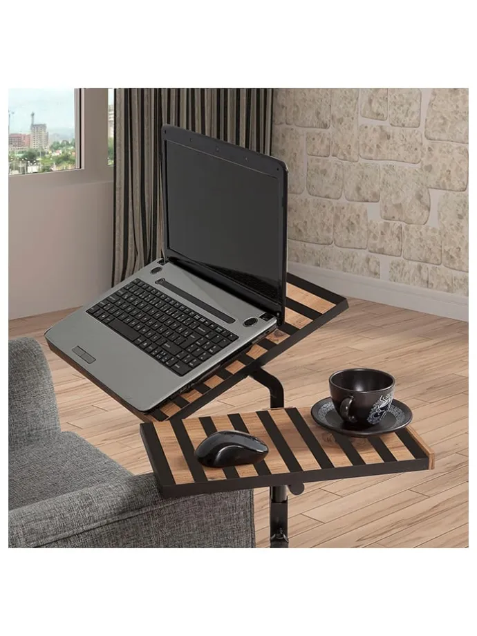 Laptoptisch "Glen" in Schwarz/ Natur - (B)67 x (H)87 x (T)45,5 cm
