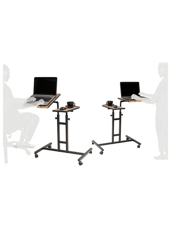 Laptoptisch "Glen" in Schwarz/ Natur - (B)67 x (H)87 x (T)45,5 cm