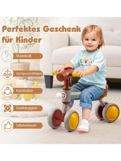 Lauflernrad 4 Räder in Braun