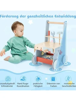 Lauflernwagen Holz in Blau