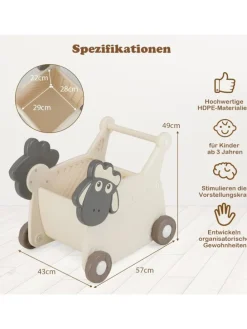 Lauflernwagen mit 18 L Stauraum in Beige