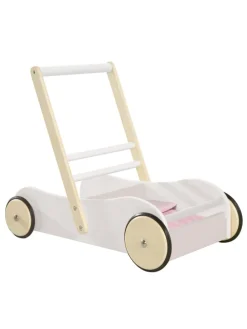 Lauflernwagen 'Scarlett' - Kinderwagen für Puppen - mit rosa Textilien - Weiß