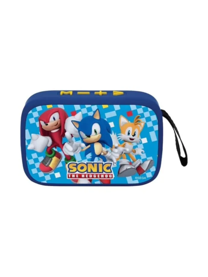 Lautsprecher Bluetooth Musikhören mit Stil im Sonic-Look in Blau