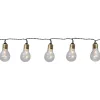 LED Deko-Lichterkette ,Glow', 5 Glühbirnen, Batterie & Timer, klar, wa