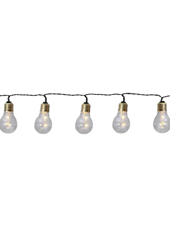 LED Deko-Lichterkette ,Glow', 5 Glühbirnen, Batterie & Timer, klar, wa