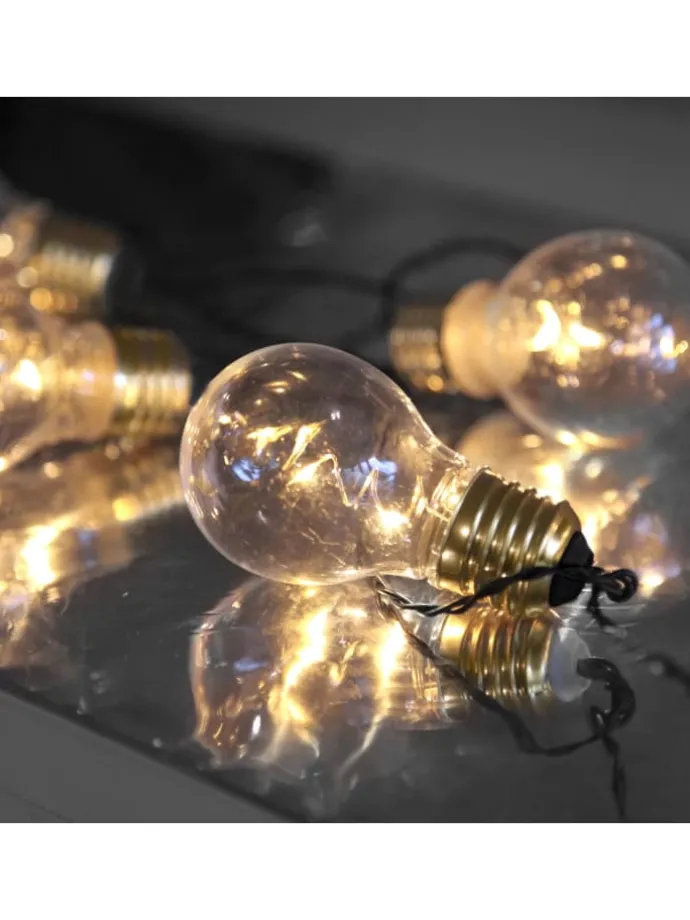 LED Deko-Lichterkette ,Glow', 5 Glühbirnen, Batterie & Timer, klar, wa
