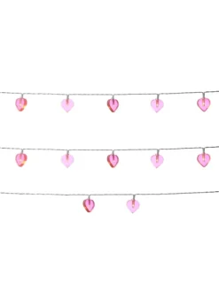 LED Lichterkette Herzen für Valentingstag Muttertag L: 90cm in rosa