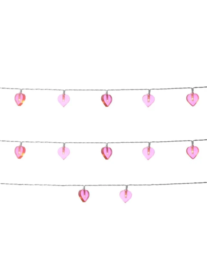 LED Lichterkette Herzen für Valentingstag Muttertag L: 90cm in rosa