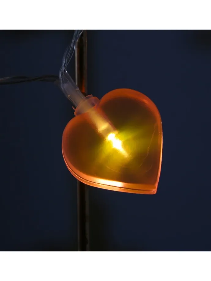 LED Lichterkette Herzen für Valentingstag Muttertag L: 90cm in rosa