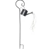LED Solar Gießkanne mit Wasserfalleffekt H: 90cm in silber