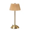 LED Tischlampe mit Schirm aufladbar dimmbar 3 Lichtfarben H: 30,5cm braun