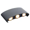 LED-Außenwandleuchte "Auron" in Schwarz - EEK G (A bis G) - (B)14 cm