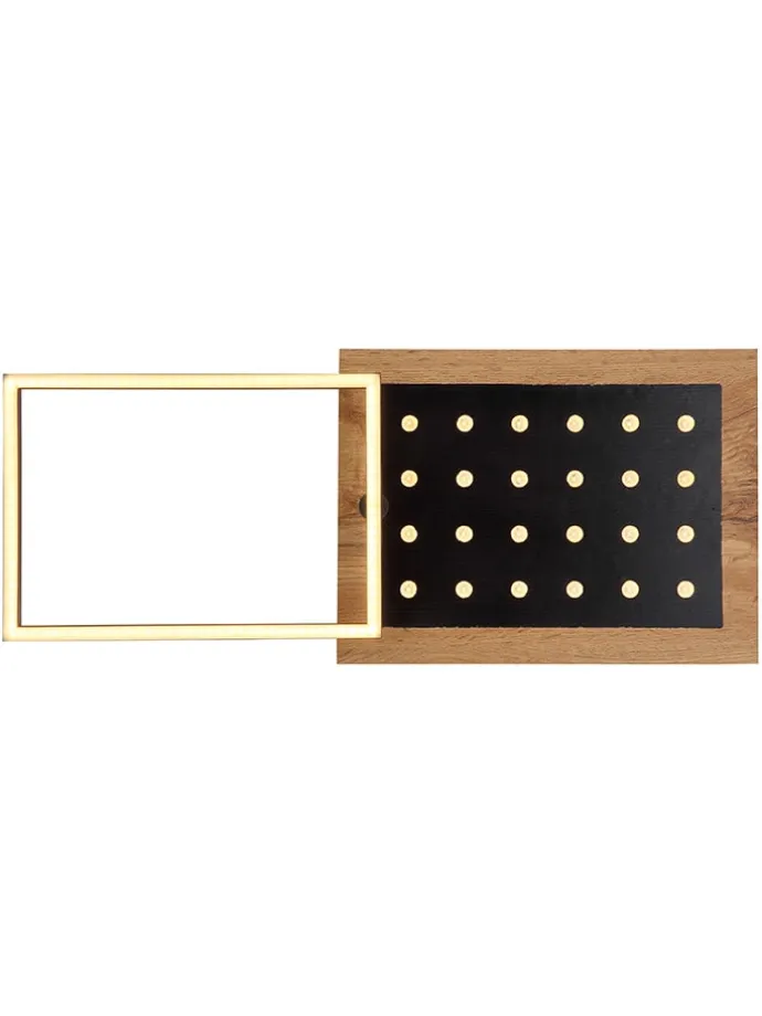LED-Deckenleuchte in Hellbraun - (B)63,5 x (H)8,5 x (T)27,7 cm