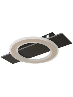 LED-Deckenleuchte "Jayden" in Dunkelbraun - (B)44 x (H)5,2 x (T)29 cm