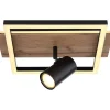LED-Deckenleuchte "Kassu" in Hellbraun/ Schwarz - (L)72 x (B)27 x (H)18 cm