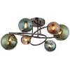 LED-Deckenleuchte "Riha" in Blau/ Grün/ Petrol - (H)25 x Ø 6,5 cm