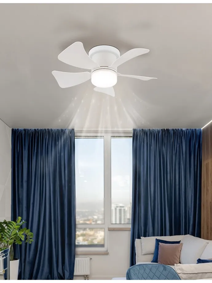 LED-Deckenventilator "Hinea" in Weiß - (H)13 x Ø 40,6 cm
