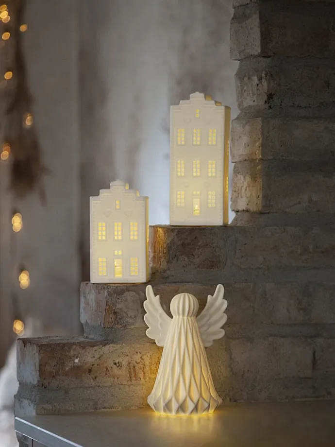 LED-Dekofigur "Vinter" in Weiß - (B)13 x (H)19 cm